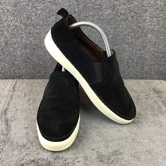 Frye BREA Chelsea Suede Shoes Slip On Sneakers Womens Size 10M Black - Picture 1 of 10